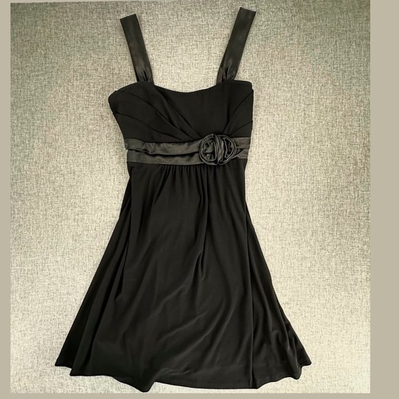 Taboo Mini Dress Evening Party Formal Wear Sleeveless Black Rose Large Junior - Picture 1 of 11